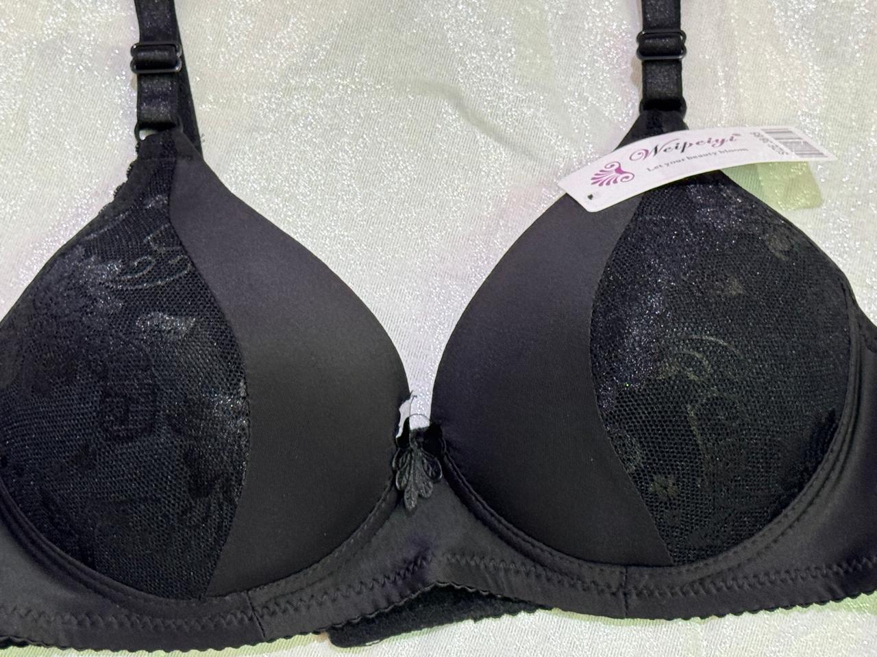 Black Plain Single padded bra