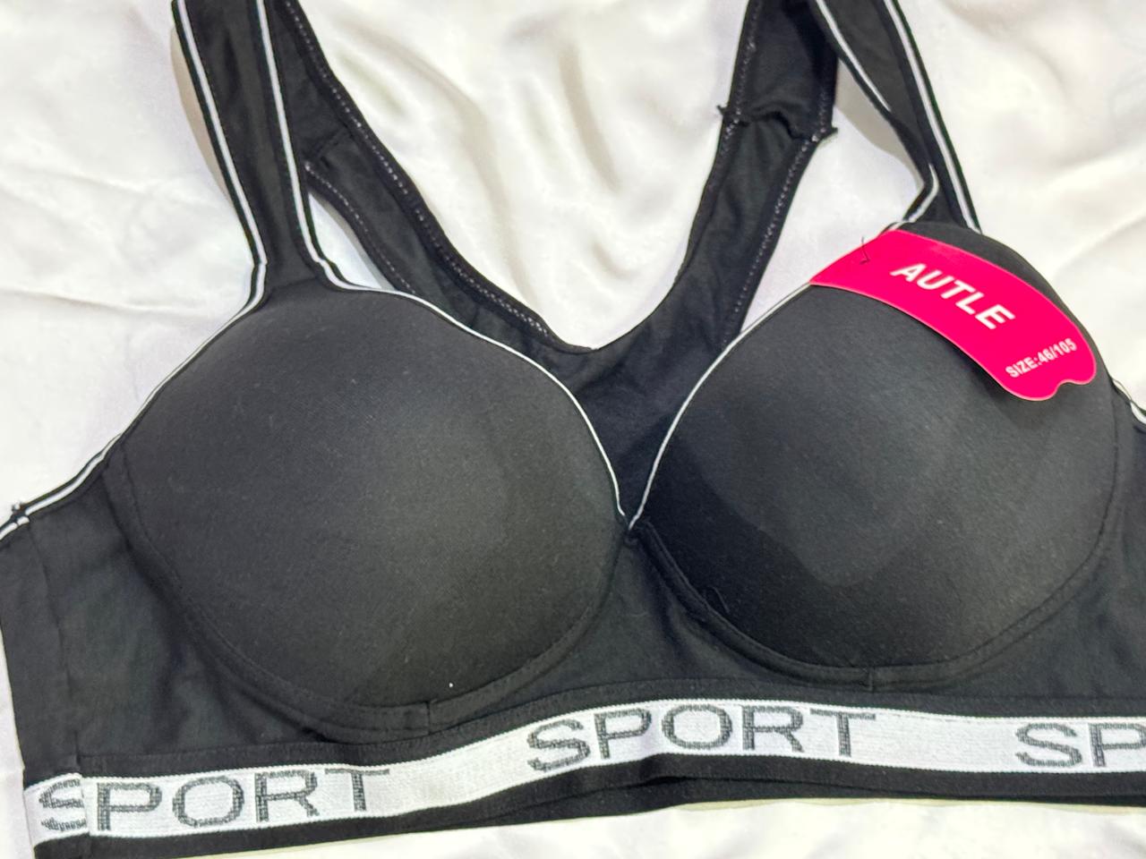 Plus Size Wire Free Gym Light Padded Raceback Cotton Sports Bra