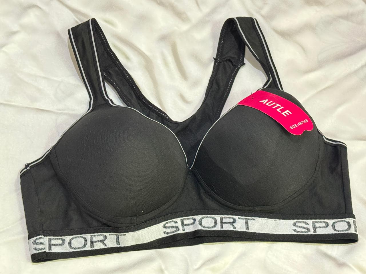 Plus Size Wire Free Gym Light Padded Raceback Cotton Sports Bra