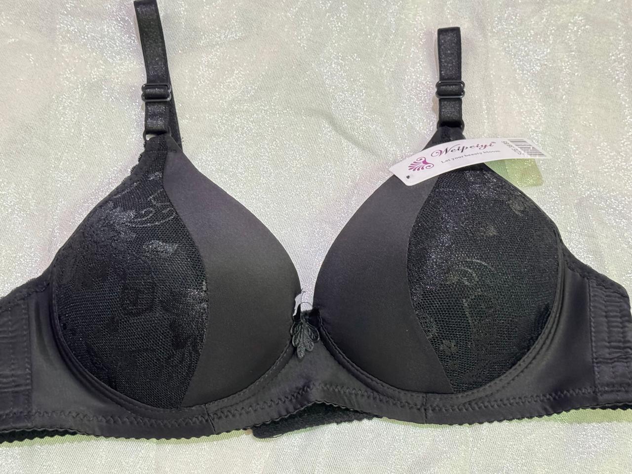 Black Plain Single padded bra