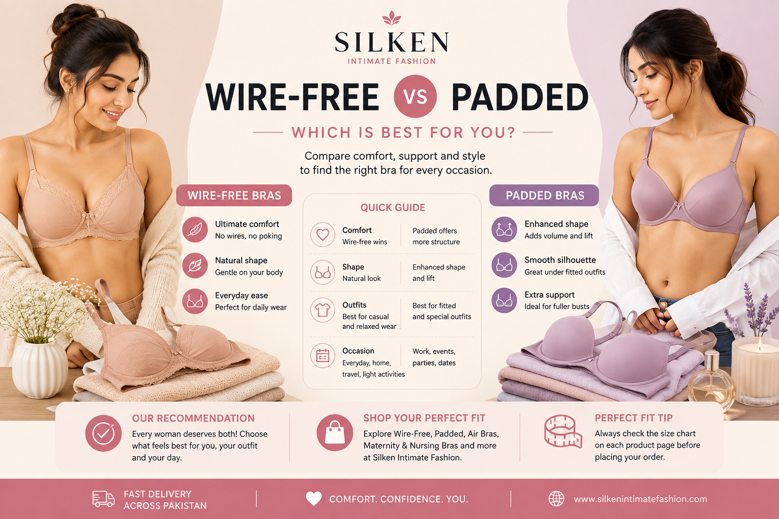 Wire-Free vs Padded Bras: Which Bra Is Best for You? | Pakistan