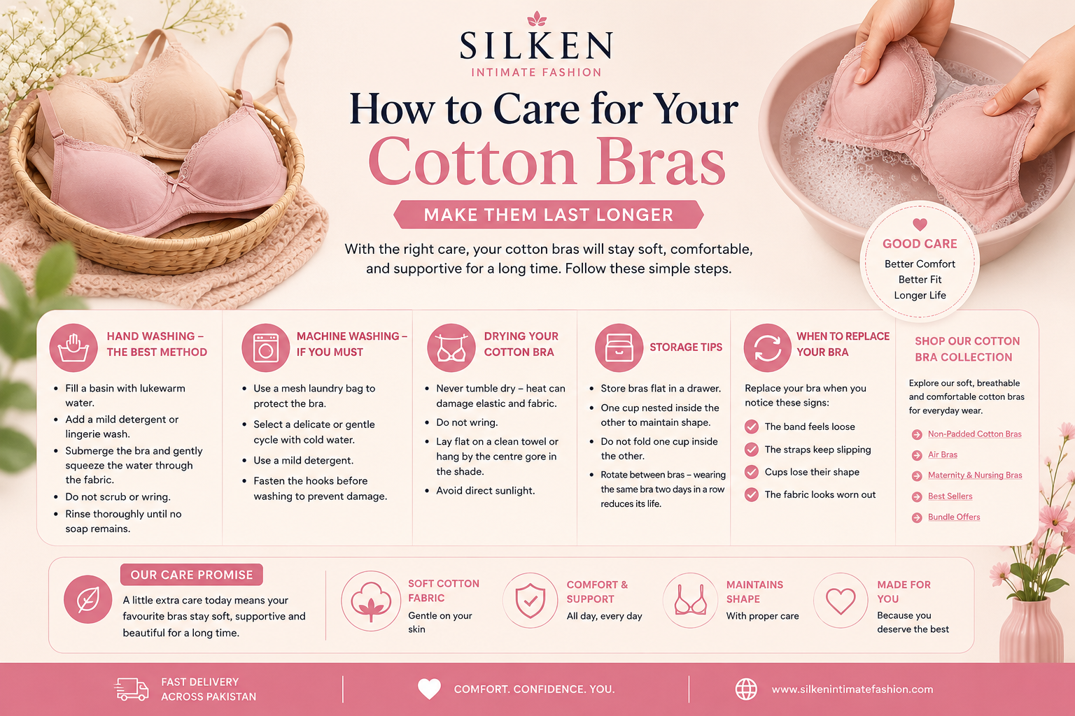 How to Wash & Care for Cotton Bras | Bra Care Guide Pakistan