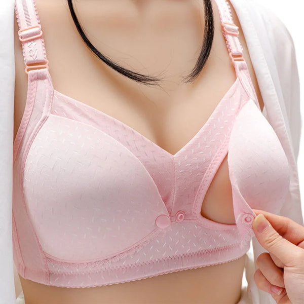 Front‑Open Soft Padded Wireless Nursing Bra for Mothers – Easy-Access,Comfortable Feeding Support
