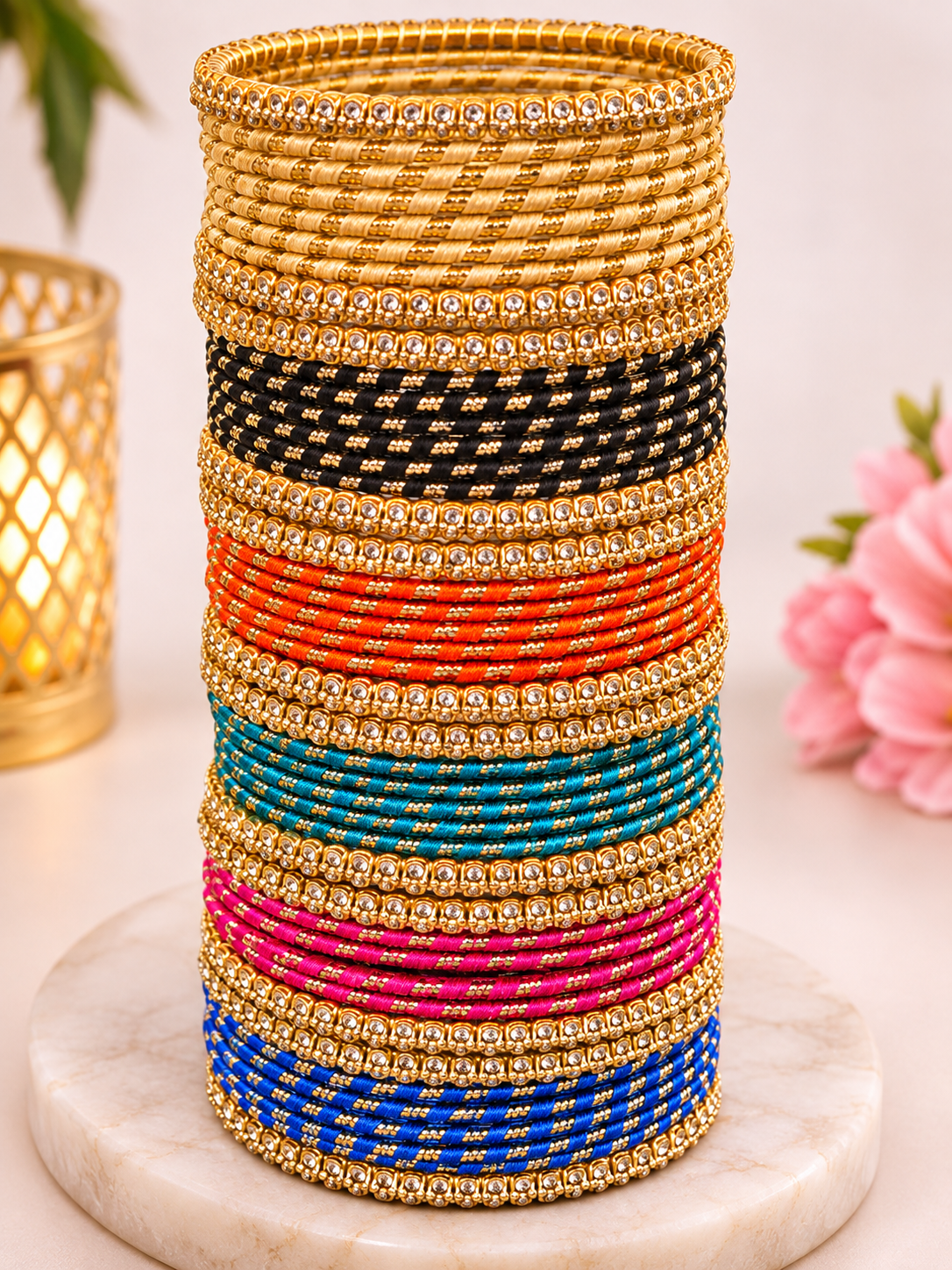 Handmade Silk Thread Bangles Set – Traditional & Elegant Jewelry