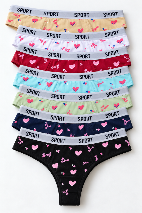 Pack of 2 Women’s Cotton Sport Panties – Printed Everyday Briefs – S–XL