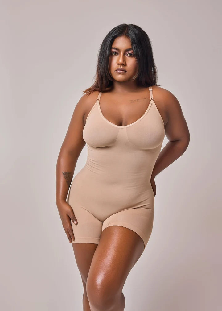 Women’s Full Body Shaper Bodysuit – Tummy & Thigh Control – XL–XXL