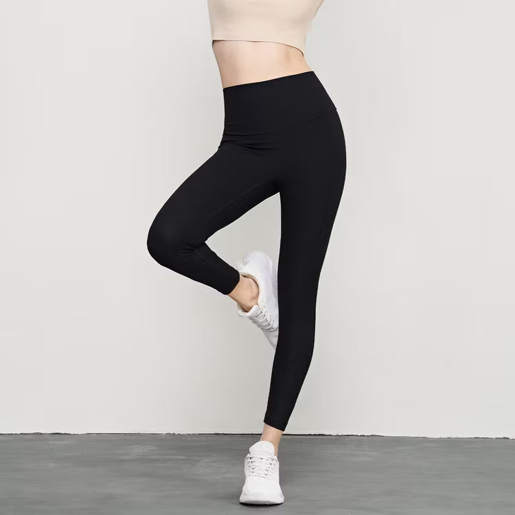 Women’s High Waist Yoga Tights – Stretchy Full Length Black Gym Leggings