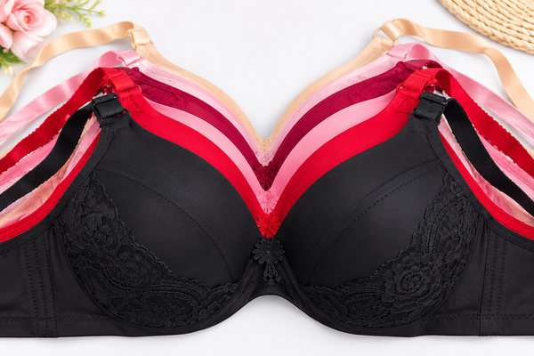 Pack of 2 Plus Size Padded Bras for Women – Full Coverage Wireless Comfort Bra – Random Designs & Colors (Size 44-52)