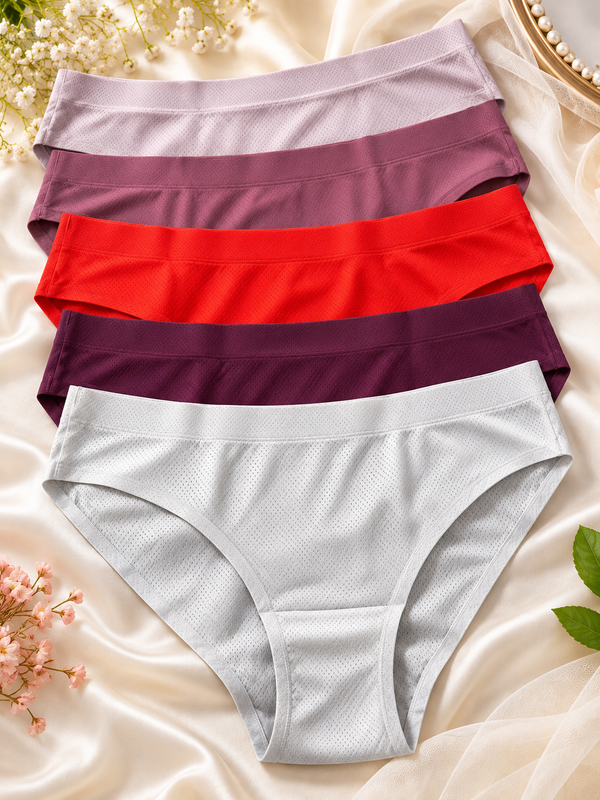 Pack of 2 Seamless Panties for Women – Soft Stretch Briefs | Large Size | Random Colors