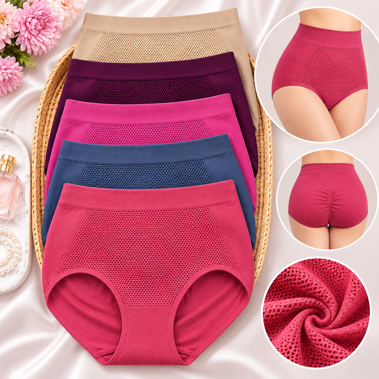 High Waist Tummy Control Panty for Women – Seamless Slimming Shapewear Breathable Comfort (Free Size)