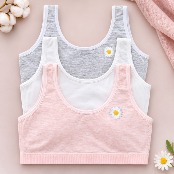 Pack of 2 Teen Girls Light Padded Training Bras – Soft Comfort Free Size (30–34)