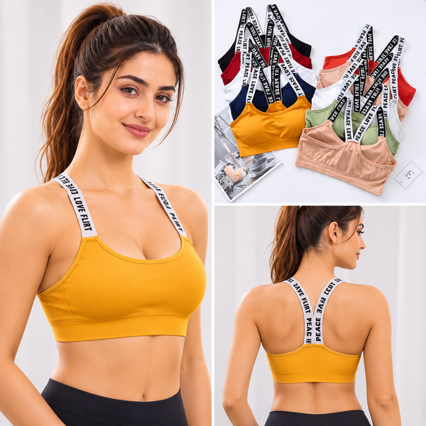 Silken Cross-Buy Letter Straps Removable Padded Sports Bra – Pack of 2 | Everyday Comfort & Support