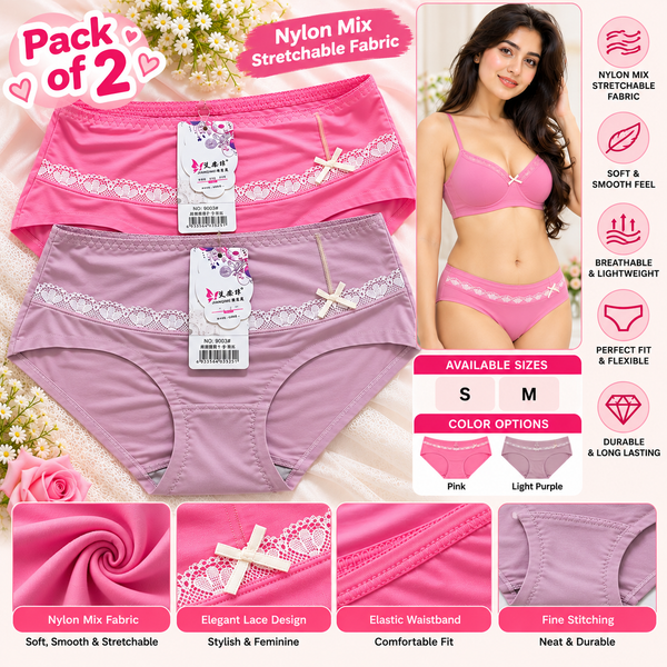 Pack of 2 Teen Girls Panties – Soft Stretch Free Size Underwear | Random Colors