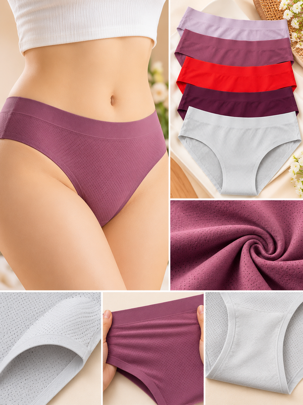Pack of 2 Seamless Panties for Women – Soft Stretch Briefs | Large Size | Random Colors