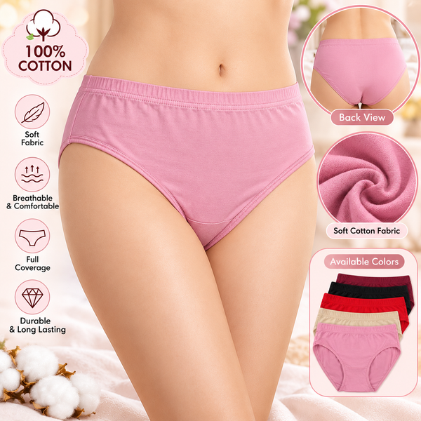 Women's Soft Cotton Panties – Full Coverage Briefs | Pack of 2 & 4