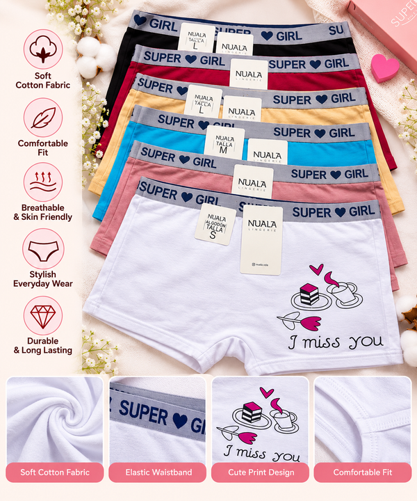 Teen Girls Cotton Boxer Panties – Pack of 2 | Small Size