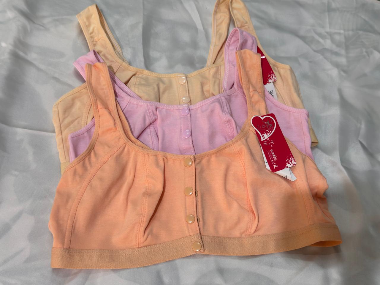 Wireless Graphic Bralette with Front‑Button Closure – Full‑Coverage, Breathable, No Underwire