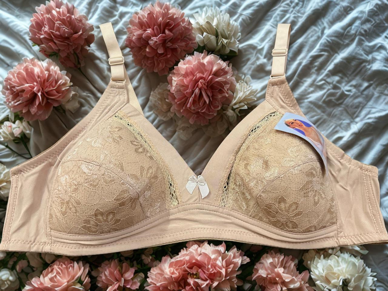 Skin Color Cotton Mix Bra – Very Light Thin Pad | Size 42
