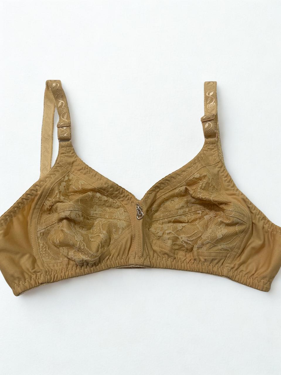 Jersey Full Coverage Non-Wired Bra – Golden Beige | Sizes 32–42 B Cup