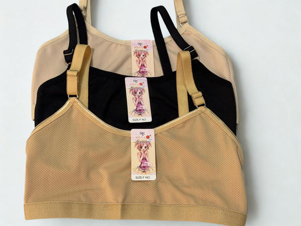 Training & Sports Bra for Teen Girls (Age 10–14)  Adjustable Straps, Cotton Blend