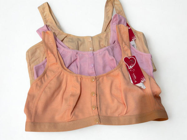 Wireless Graphic Bralette with Front‑Button Closure – Full‑Coverage, Breathable