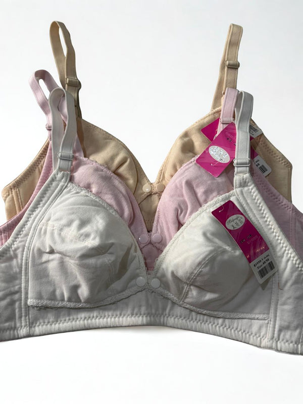 2-Pc Front Open Lightly Padded Cotton Nursing Bra – Maternity & New Moms (Sizes 34–40)