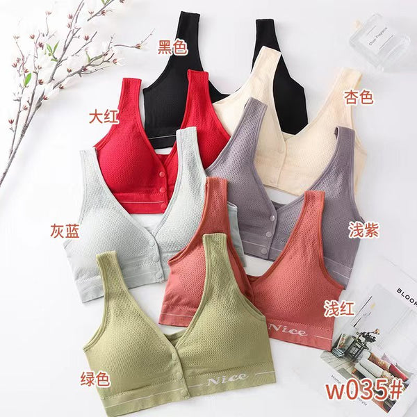 “Front-Open Stretch Free-Size Bra | Removable Pads | Fits Waist 32-42 | Multi-Colour”