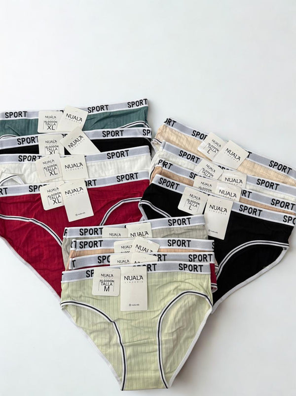 Pack of 2 Sport Style Cotton Panties – Random Colors | Sizes M, L & XL