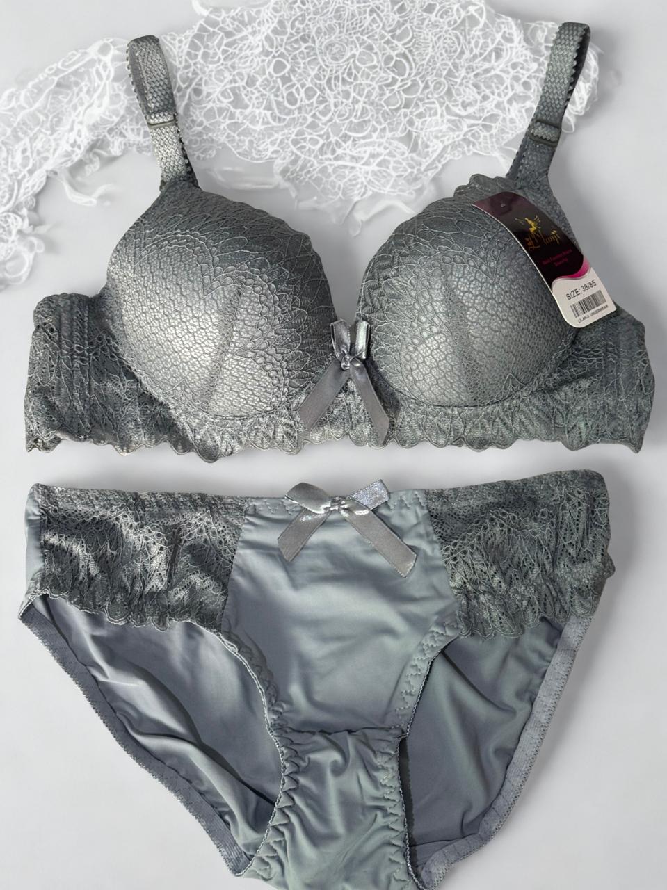 Lace Net Bra & Panty Set – Single Padded, Non-Wired | Size 34-38