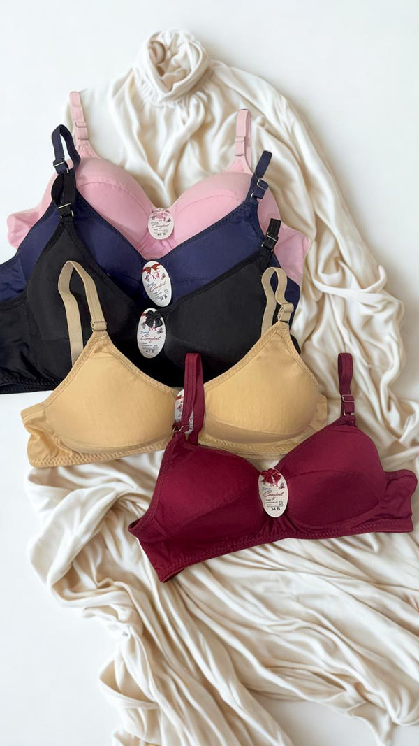 Cotton Light Padded Bras – Multi Colors | Everyday Comfort Bra for Women | Sizes 32B–42B |