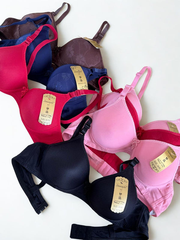 Pack of 2 Premium Padded Bras – Random Colors & Designs | Everyday Comfort Economy Set (Sizes 32–36)