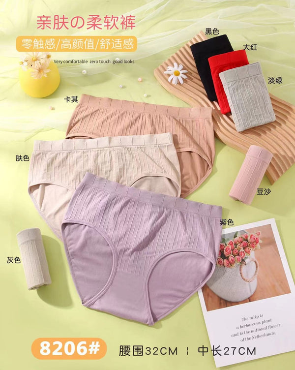 Pack of 2 Women’s Soft Ribbed Mid-Waist Panties | Random Colors | Free Size