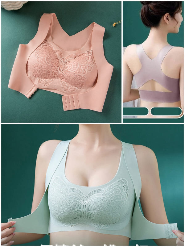 Women’s Butterfly Lace Seamless Comfort Bra | Non-Wired Full Support