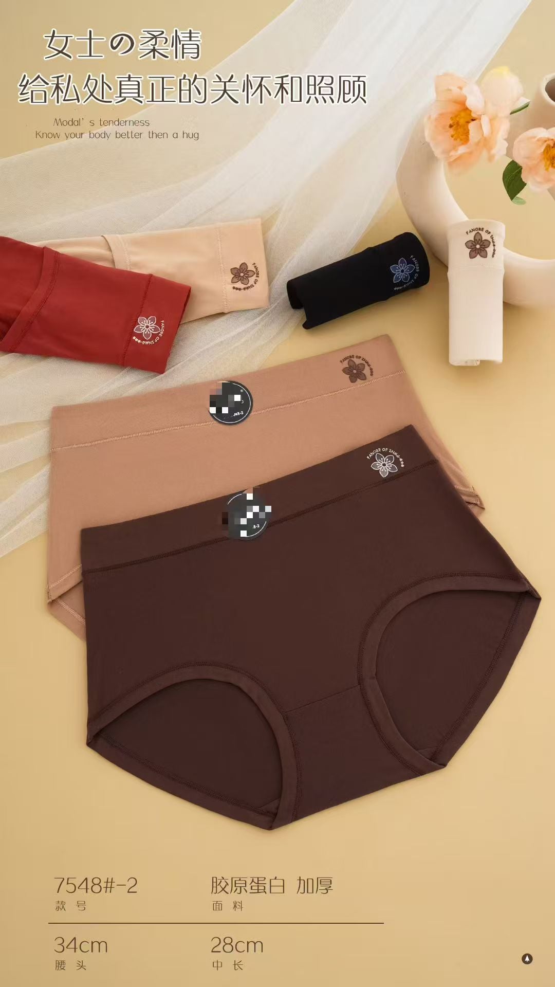 Pack of 2 Women’s Seamless Modal Panties | Random Colors Mid-Waist Comfort Briefs