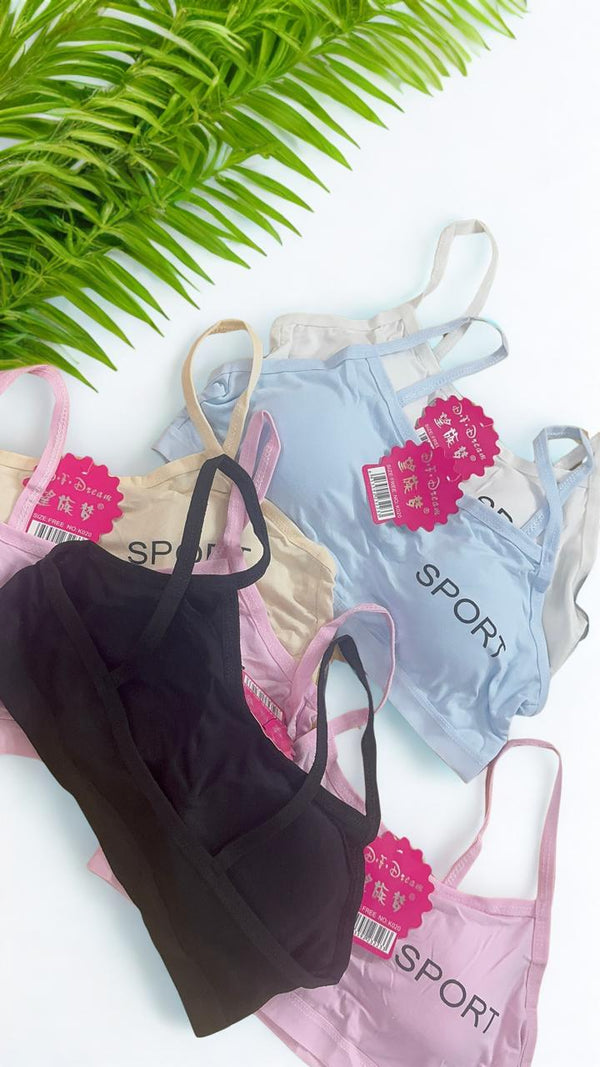 Pack of 2 Teen Training Bras Pakistan | Soft Cotton Sports Bras for Girls