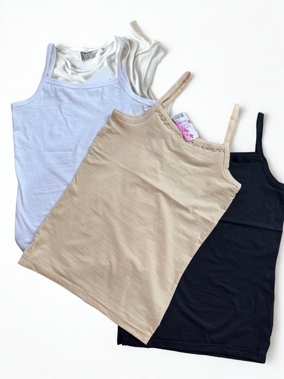 Pack of 3 Cotton Camisoles Soft Stretchable Women Innerwear Tank Tops S M L XL & XXL Pakistan