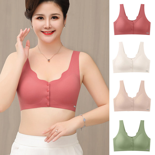 Pack of 2 Front Open Comfort Bras for Women – Seamless Button Closure Wireless Everyday Bra Pakistan (Free Size Fit 32–42)
