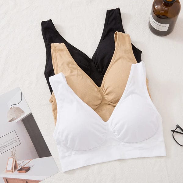 Silken Pack of 2 Air Bras for Women – Seamless Wireless Comfort Bras | Skin, White & Black Colors