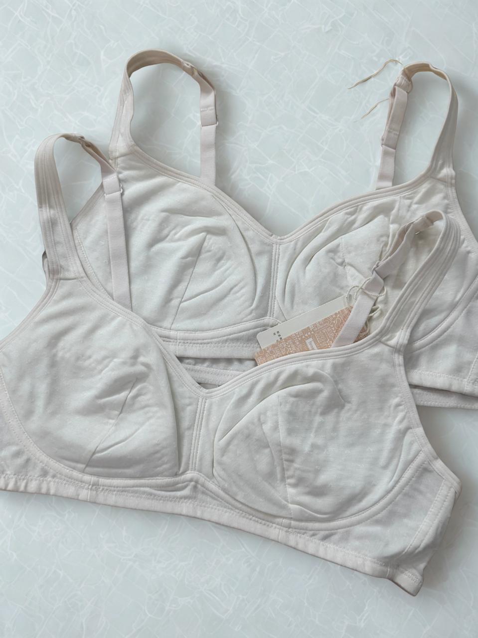 Pack of 2 Cotton Training Bras for Girls – Lightly Padded Adjustable Straps Wireless Bra