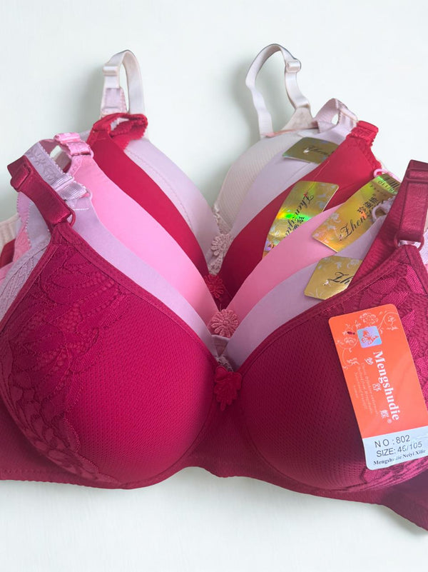 Pack of 2 Plus Size D Cup Bras for Women | Light Padded | Full Coverage | Random Colors & Designs