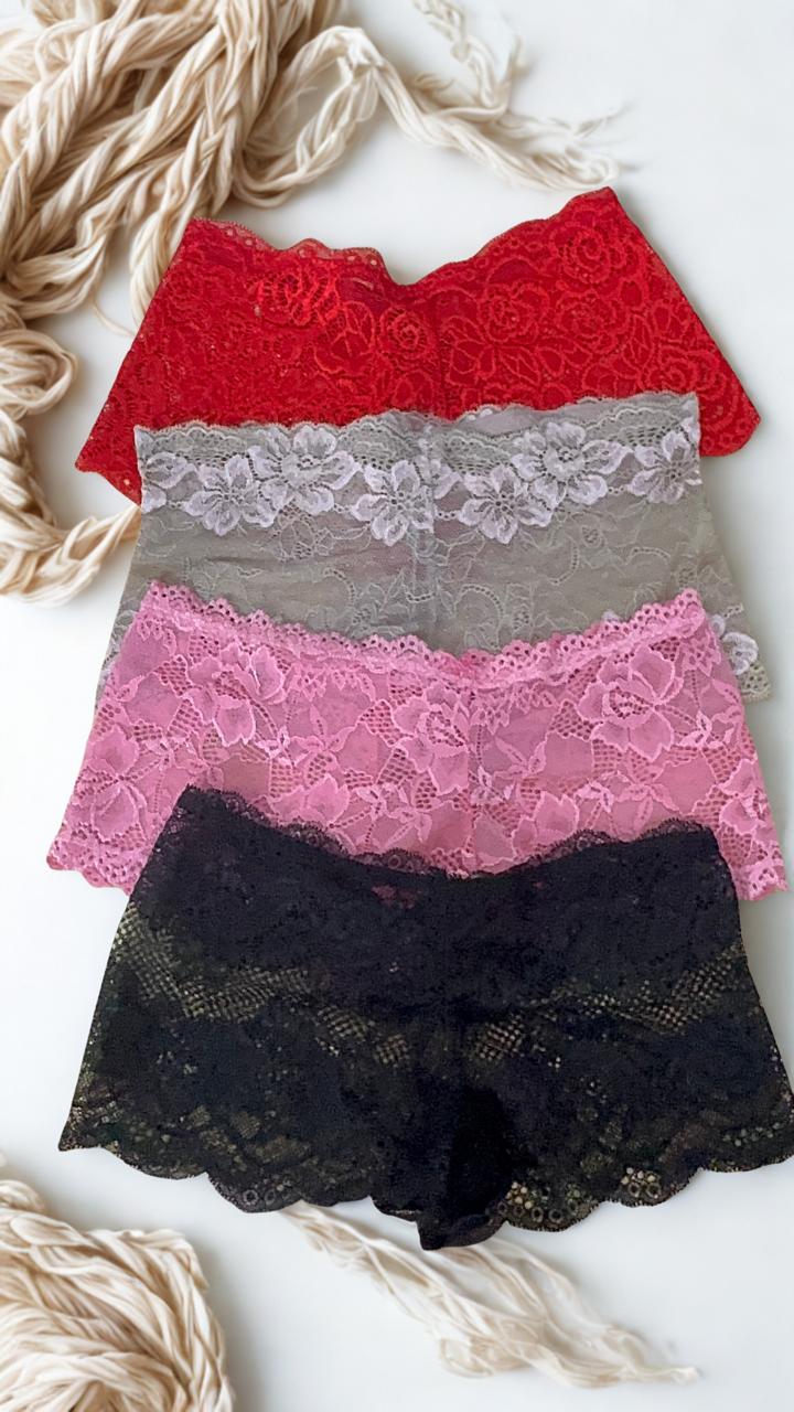 Pack of 2 Women's Lace Net Panties – Free Size | Soft Stretch Briefs | Best Fit Small & Medium | Random Colors