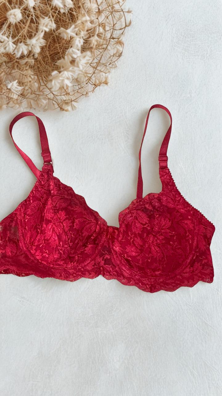 Women's Push Up Ring Bra – Non-Padded Lace Underwire Bra | Cup A | Sizes 30 & 32 |
