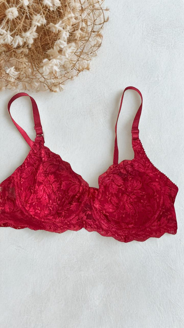 Women's Push Up Ring Bra – Non-Padded Lace Underwire Bra | Cup A | Sizes 30 & 32 |