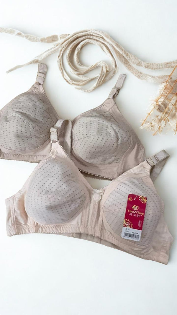 Pack of 2 Cotton Light Padded Bras for Women – Wireless Everyday Comfort Bra | Sizes 32-34 | Random Colors