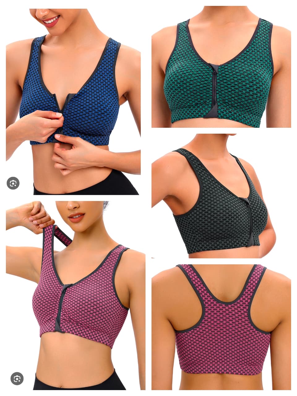 Silken Women's Front Zip Sports Bra | Wireless Breathable Active Support Bra | Medium, Large & XL