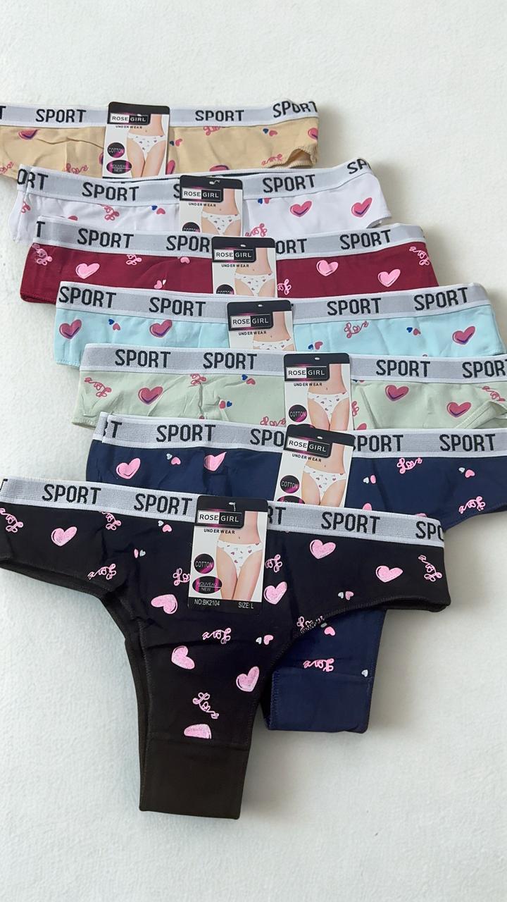 Pack of 2 Women’s Cotton Sport Panties – Printed Everyday Briefs – M–XL