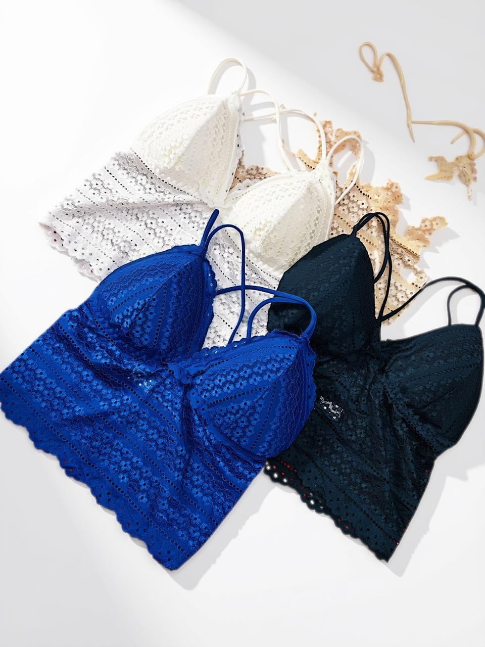 Women’s Padded Lace Longline Bralette – Free Size 28–34