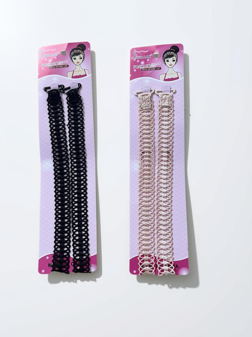Fancy Lace Bra Straps for Women – Decorative Shoulder Straps | Skin & Black