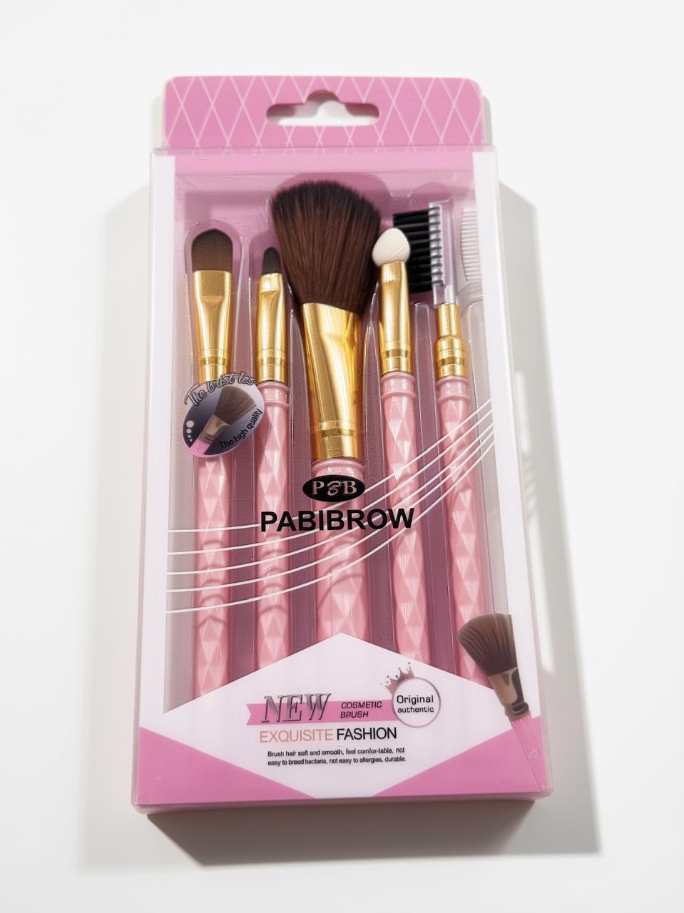 5-Piece Makeup Brush Set for Women – Pink & Blue