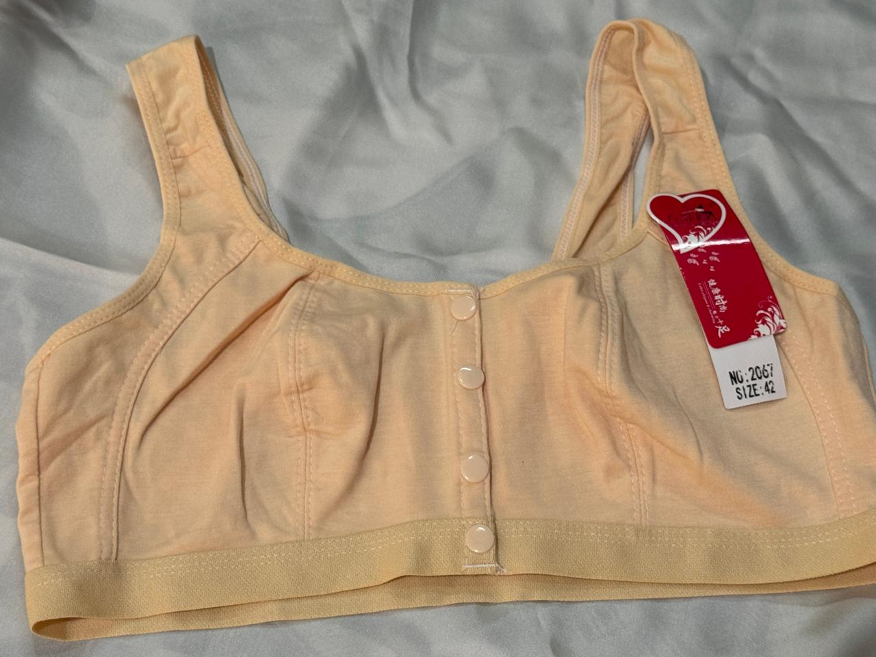 Wireless Graphic Bralette with Front‑Button Closure – Full‑Coverage, Breathable, No Underwire